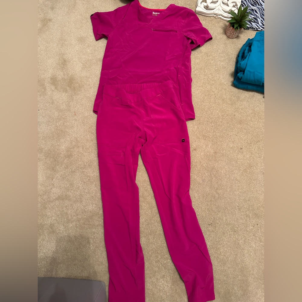 Hot Pink Jogger Scrub Set